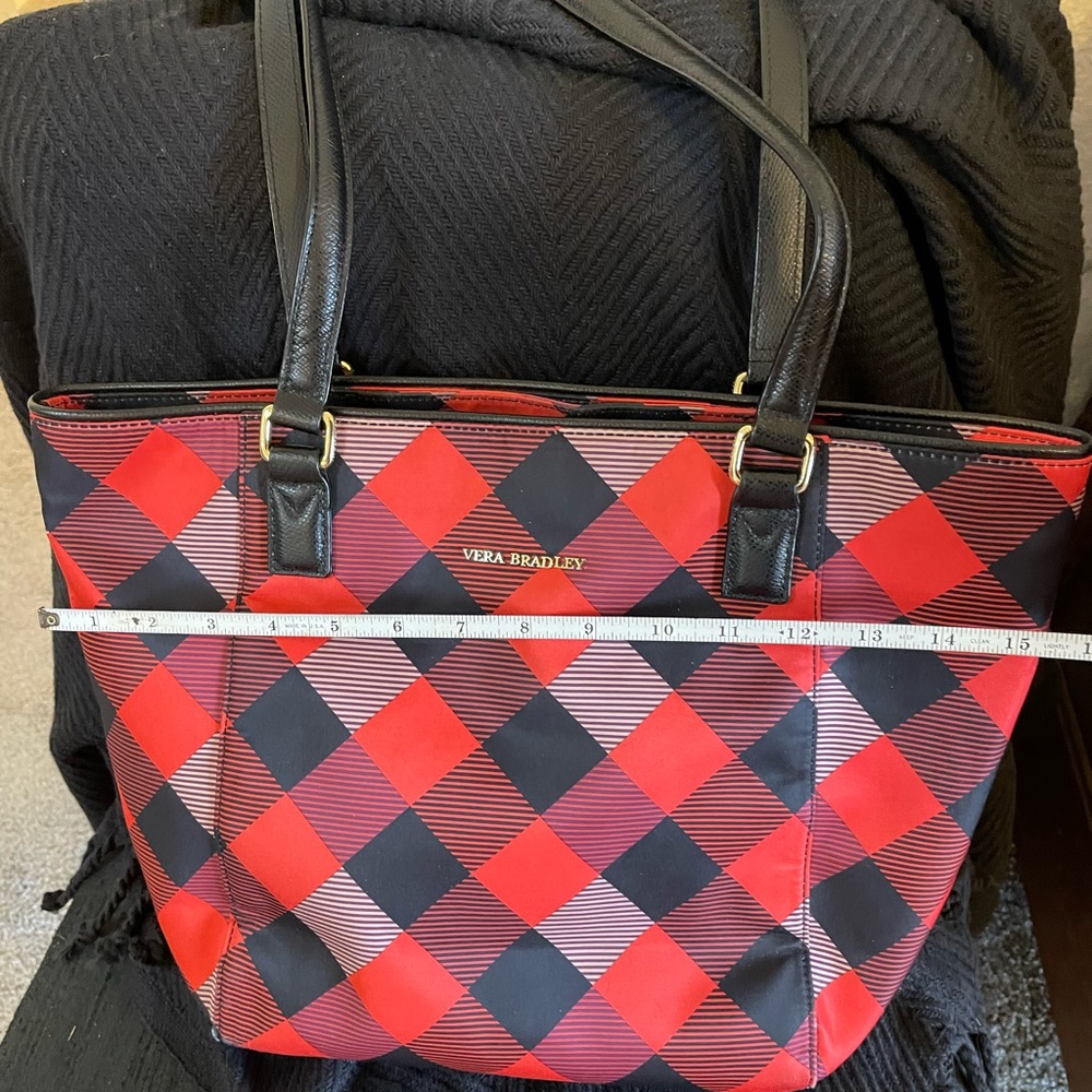 Vera Bradley Buffalo Check Red/Black Ella Tote. Good condition